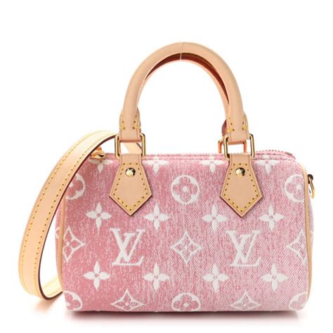 louis vuitton nano speedy denim jacquard pink